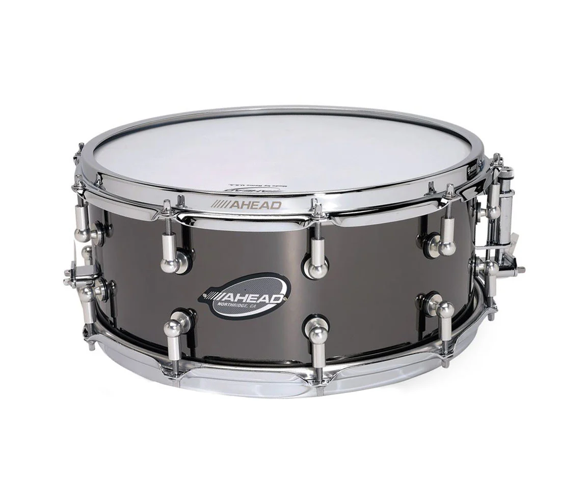 Ahead 14" x 6" Black Chrome on Brass Snare Drum with Brunson Lugs