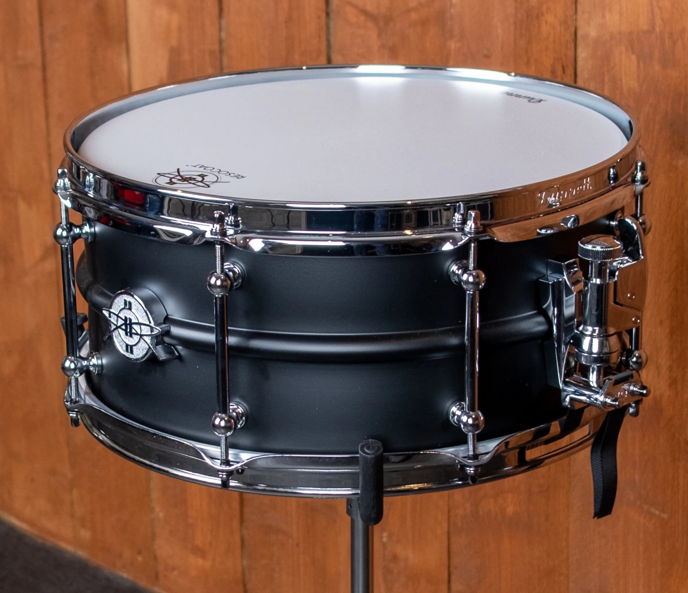 Dunnett Classic Model 2N 14" x 6.5" Carbon Steel  Snare Drum in Matt Black - Image 5