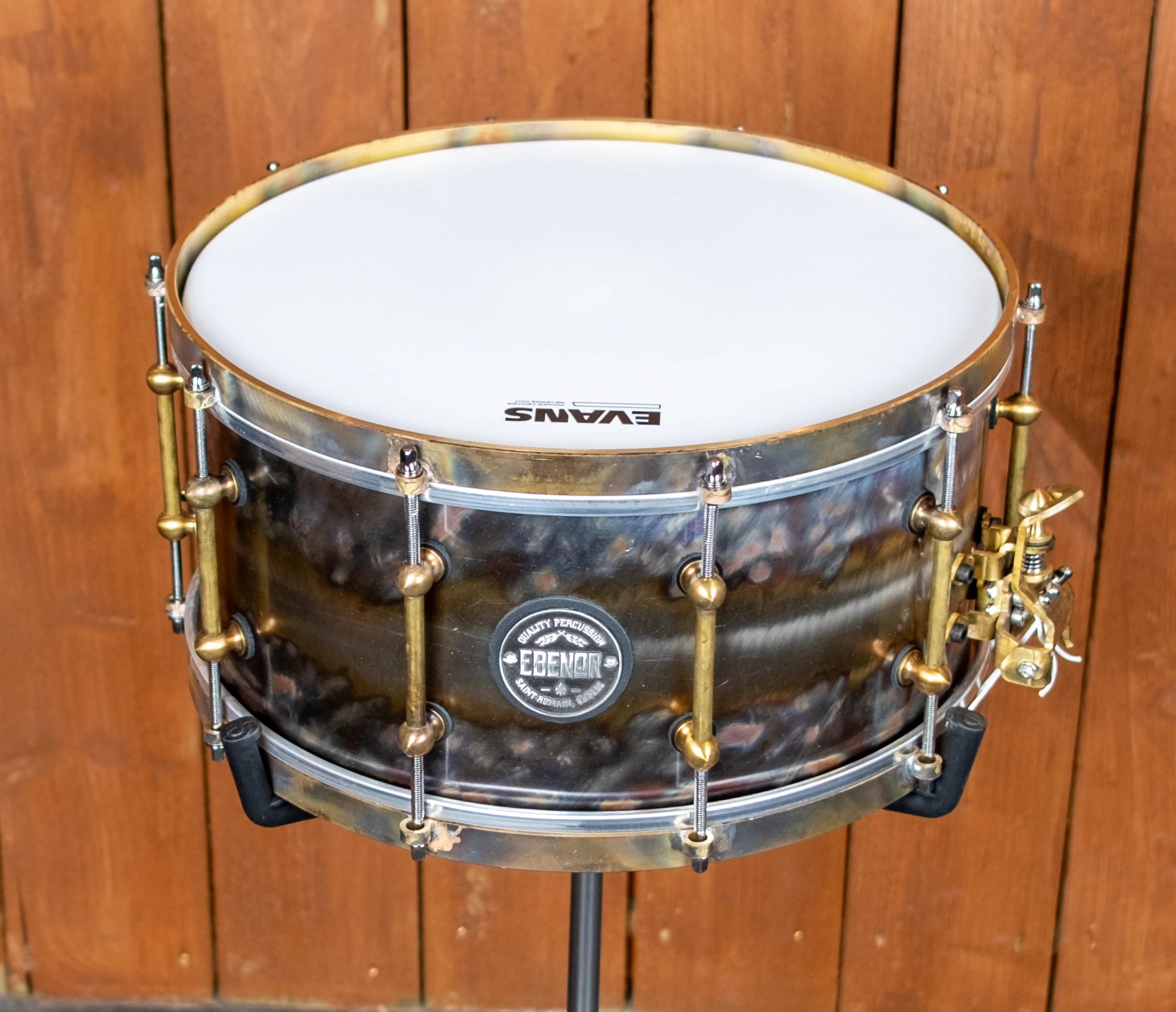 Ebenor 14" x 7" Bright Evolution Stainless Steel Snare Drum - Image 5