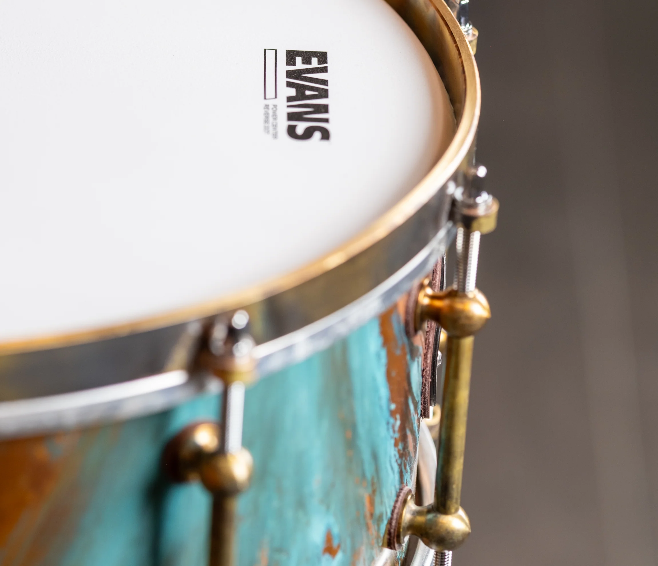 Ebenor Noranda 14" x 6" Copper Snare Drum w/ Antique Brass Hardware - Image 5