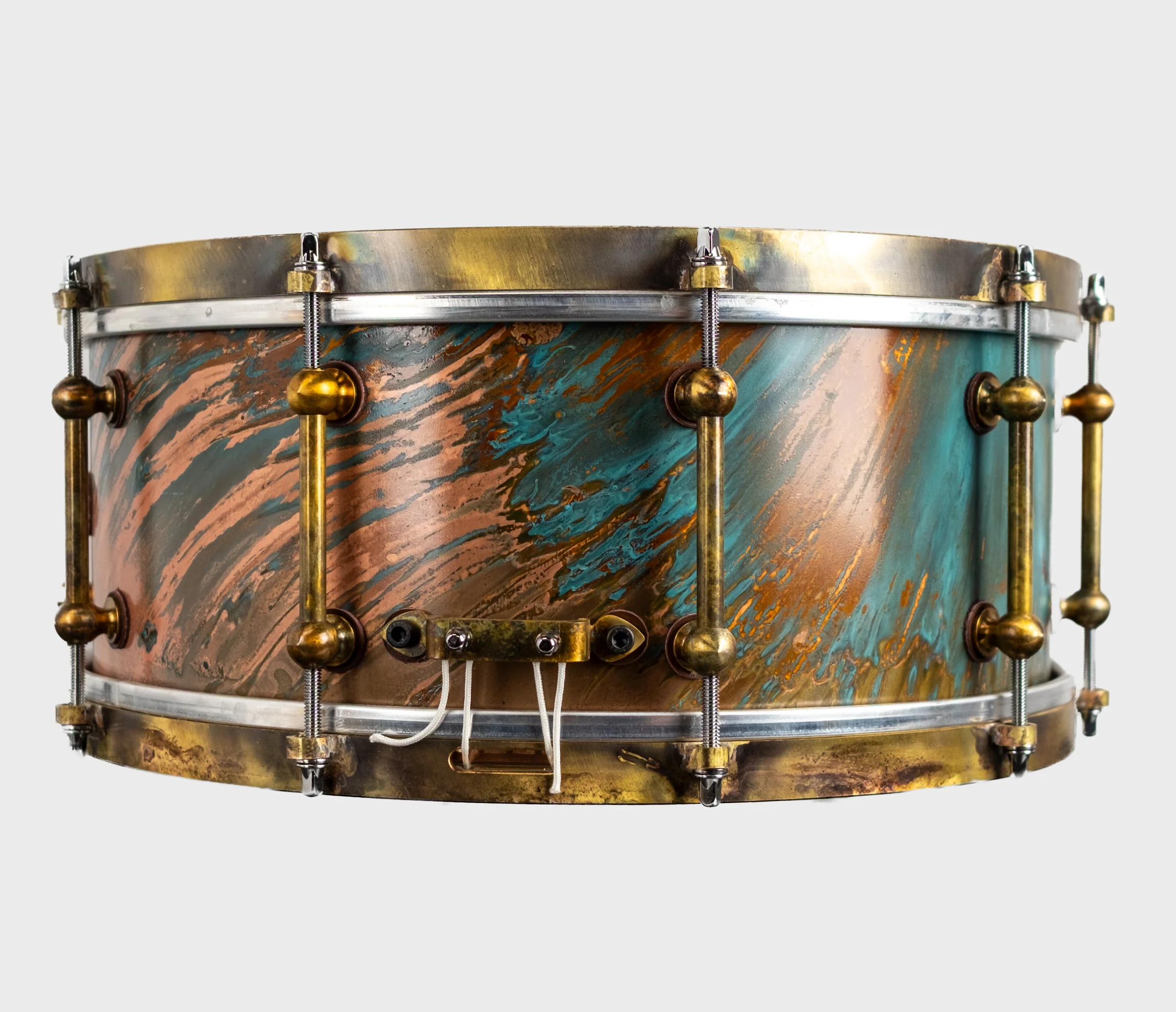 Ebenor Noranda 14" x 6" Copper Snare Drum w/ Antique Brass Hardware - Image 6