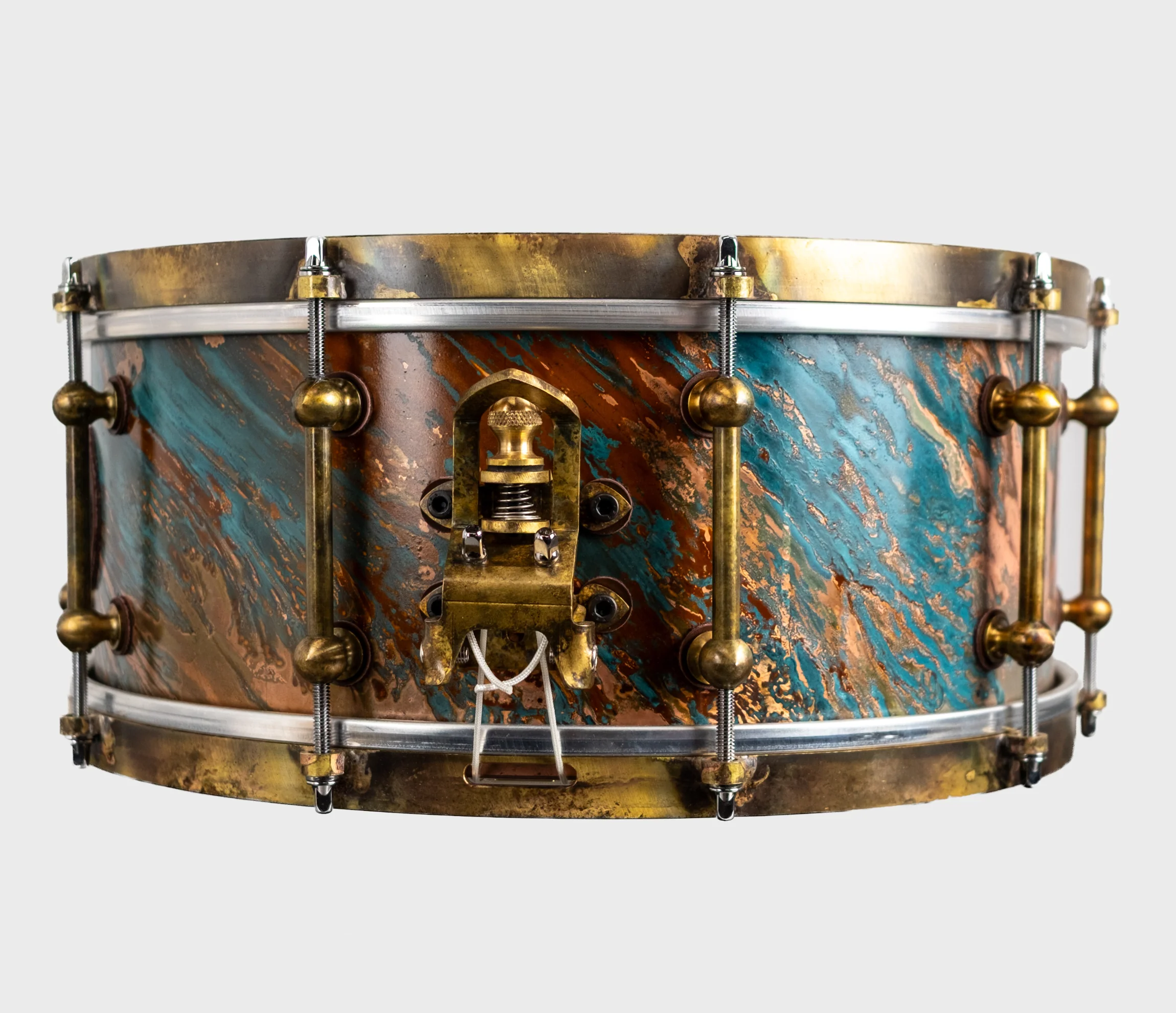 Ebenor Noranda 14" x 6" Copper Snare Drum w/ Antique Brass Hardware - Image 8