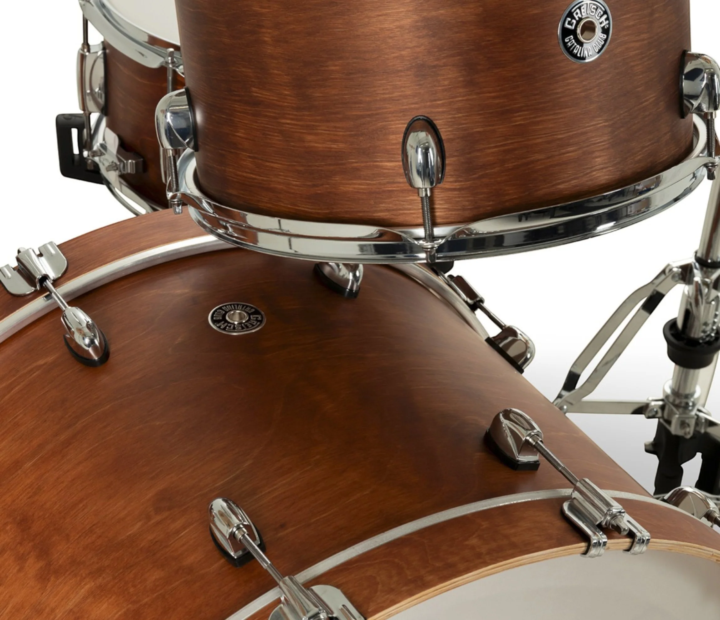 Gretsch Catalina Club 24" 4-Piece Shell Pack in Satin Walnut Glaze + Snare Drum - Image 9