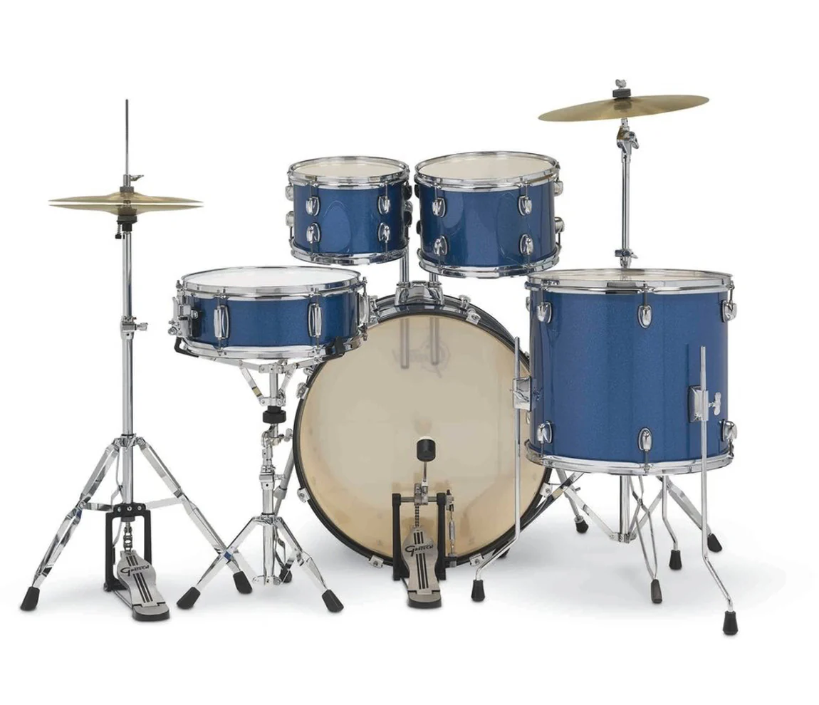 Gretsch Renegade 5-Piece Drum Kit with Hardware + RAW Cymbals in Blue Sparkle - Image 2