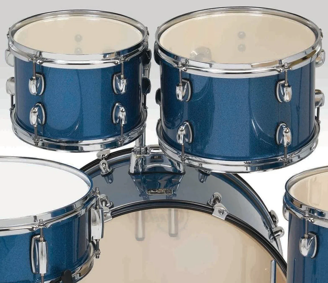 Gretsch Renegade 5-Piece Drum Kit with Hardware + RAW Cymbals in Blue Sparkle - Image 7