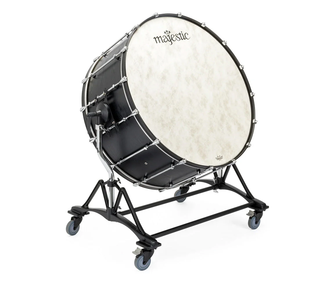 Majestic Concert 28" x 16" Black Concert Bass Drum With Stand