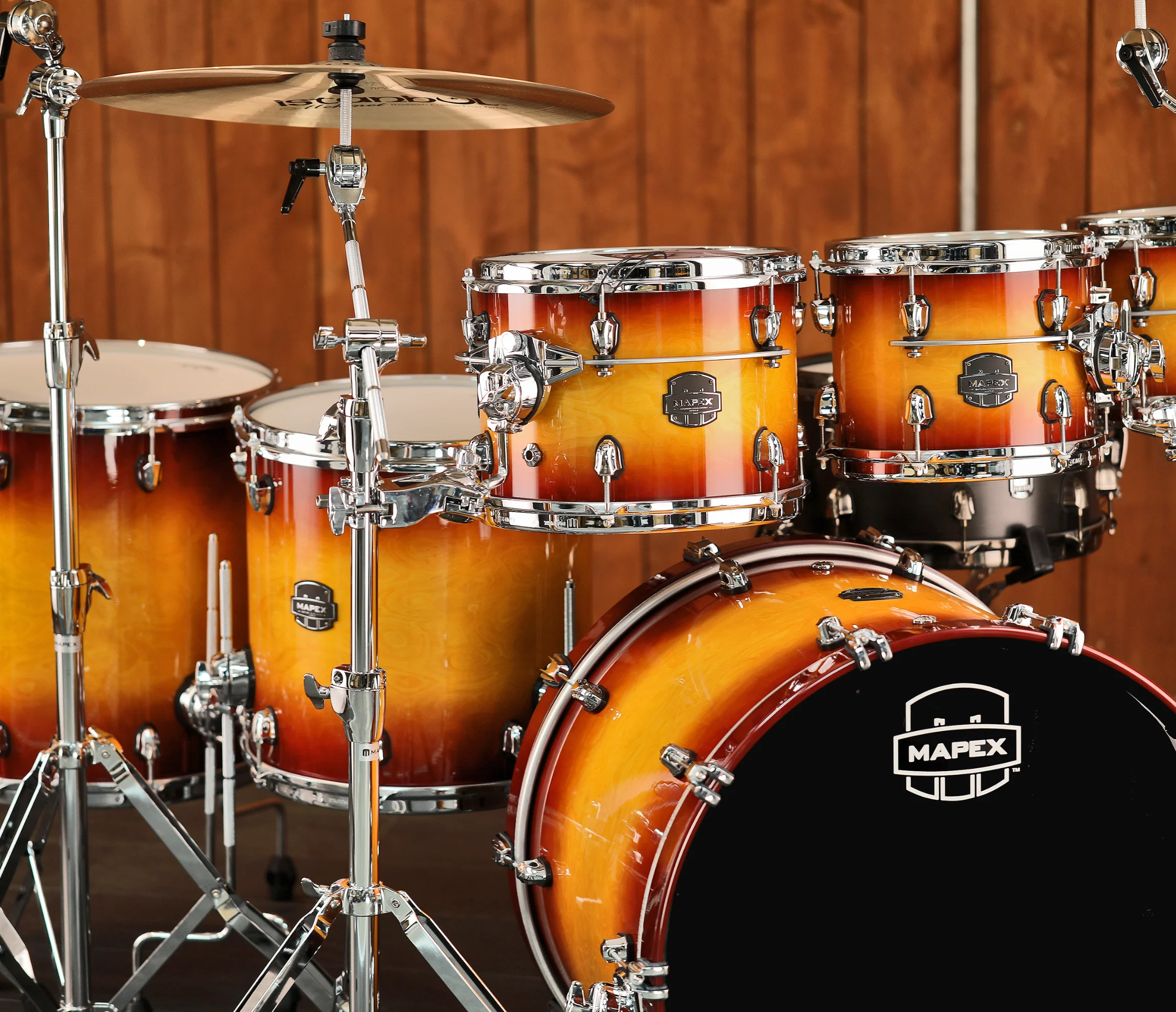 Mapex Saturn Evolution 22" 6-Piece Shell Pack in Exotic Sunburst - Image 3