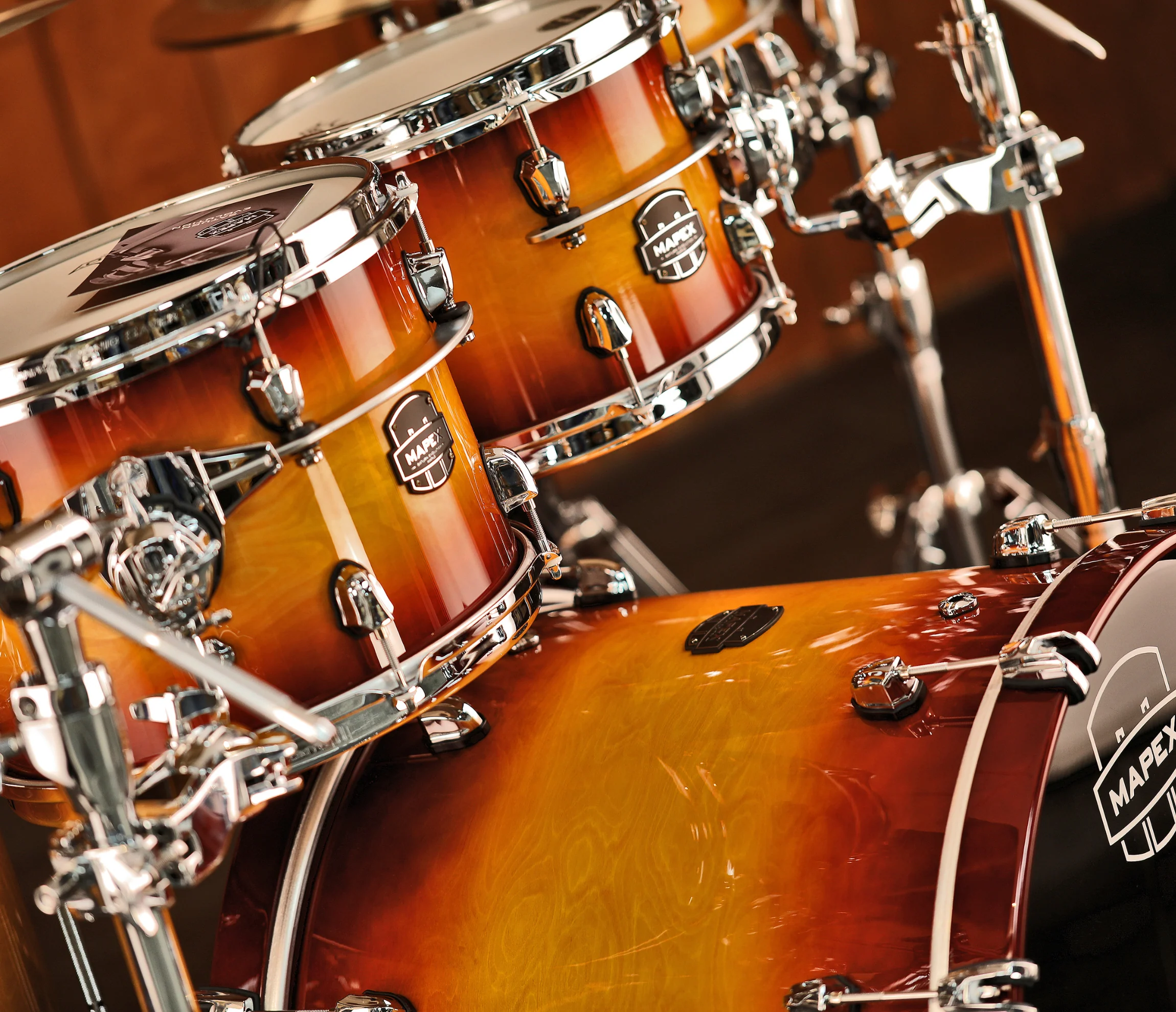 Mapex Saturn Evolution 22" 6-Piece Shell Pack in Exotic Sunburst - Image 6