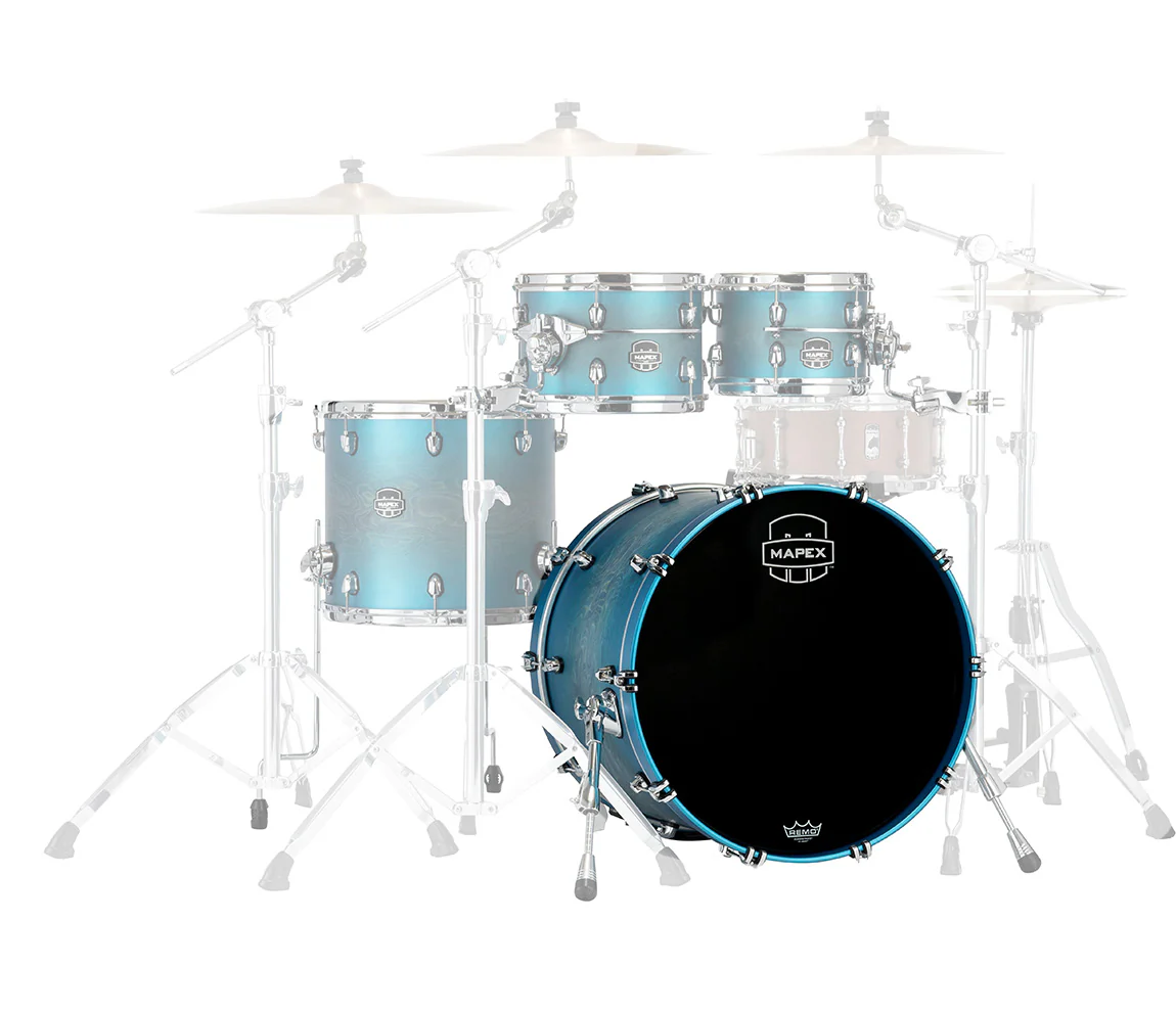 Mapex Saturn Evolution Birch Blend 18" x 14" Bass Drum, W/ Bd Mount In Exotic Azure Burst