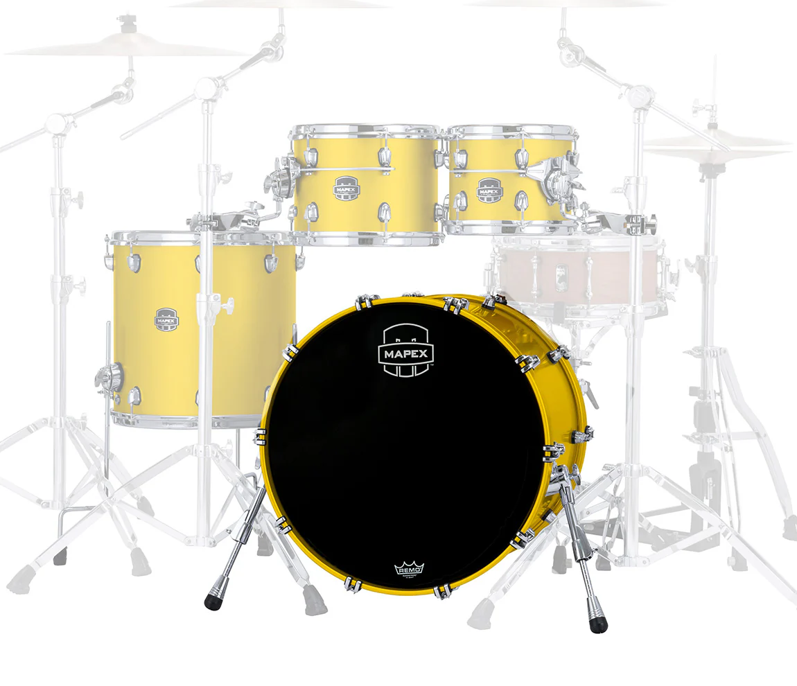 Mapex Saturn Evolution Birch Blend 20" x 14" Bass Drum, W/ Bd Mount In Tuscan Yellow