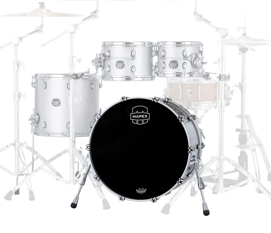 Mapex Saturn Evolution Birch Blend 20" x 16" Bass Drum, W/ Bd Mount In Iridium Silver