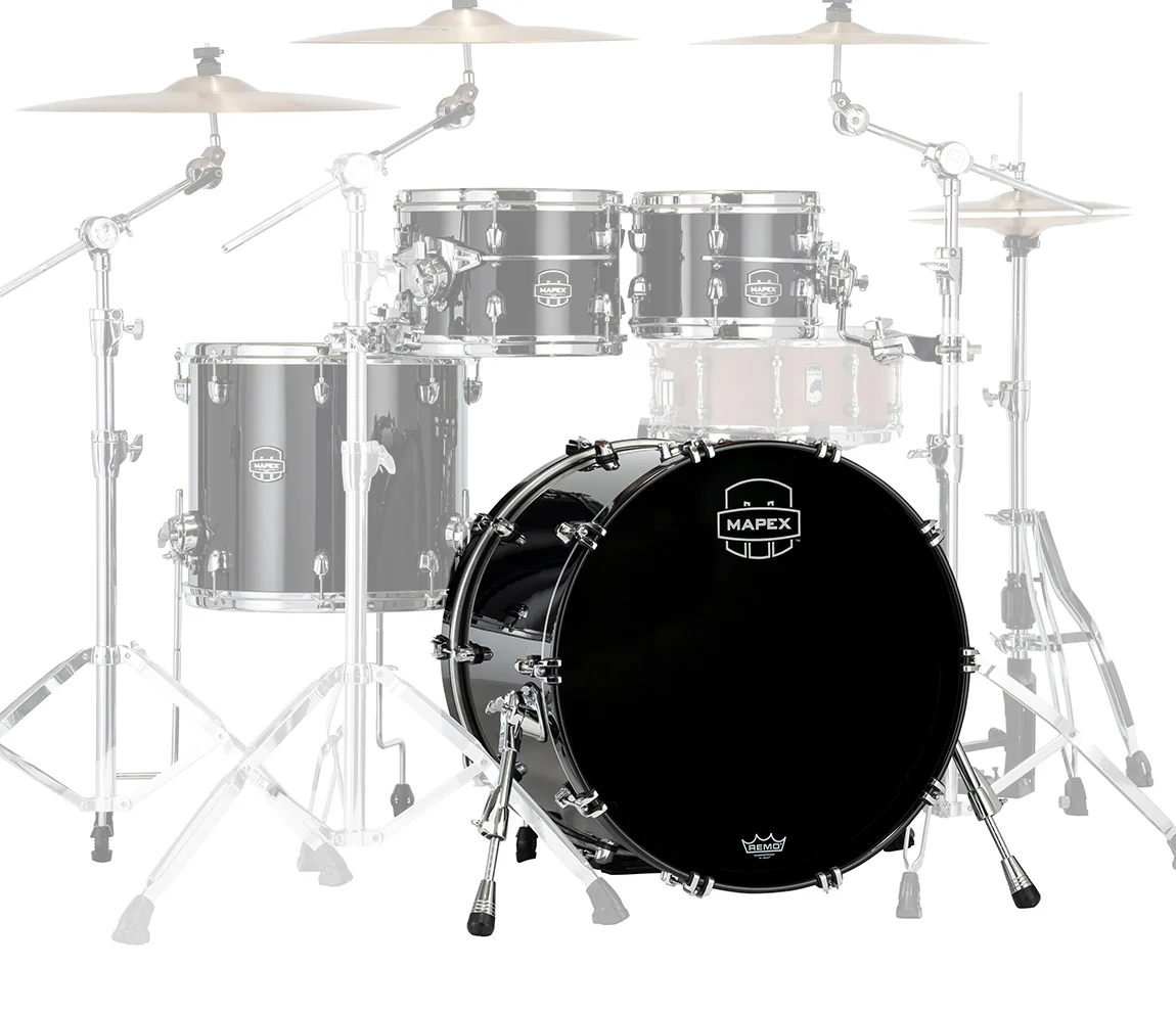 Mapex Saturn Evolution Maple Blend 24" x 14" Bass Drum (No Mount) In Piano Black