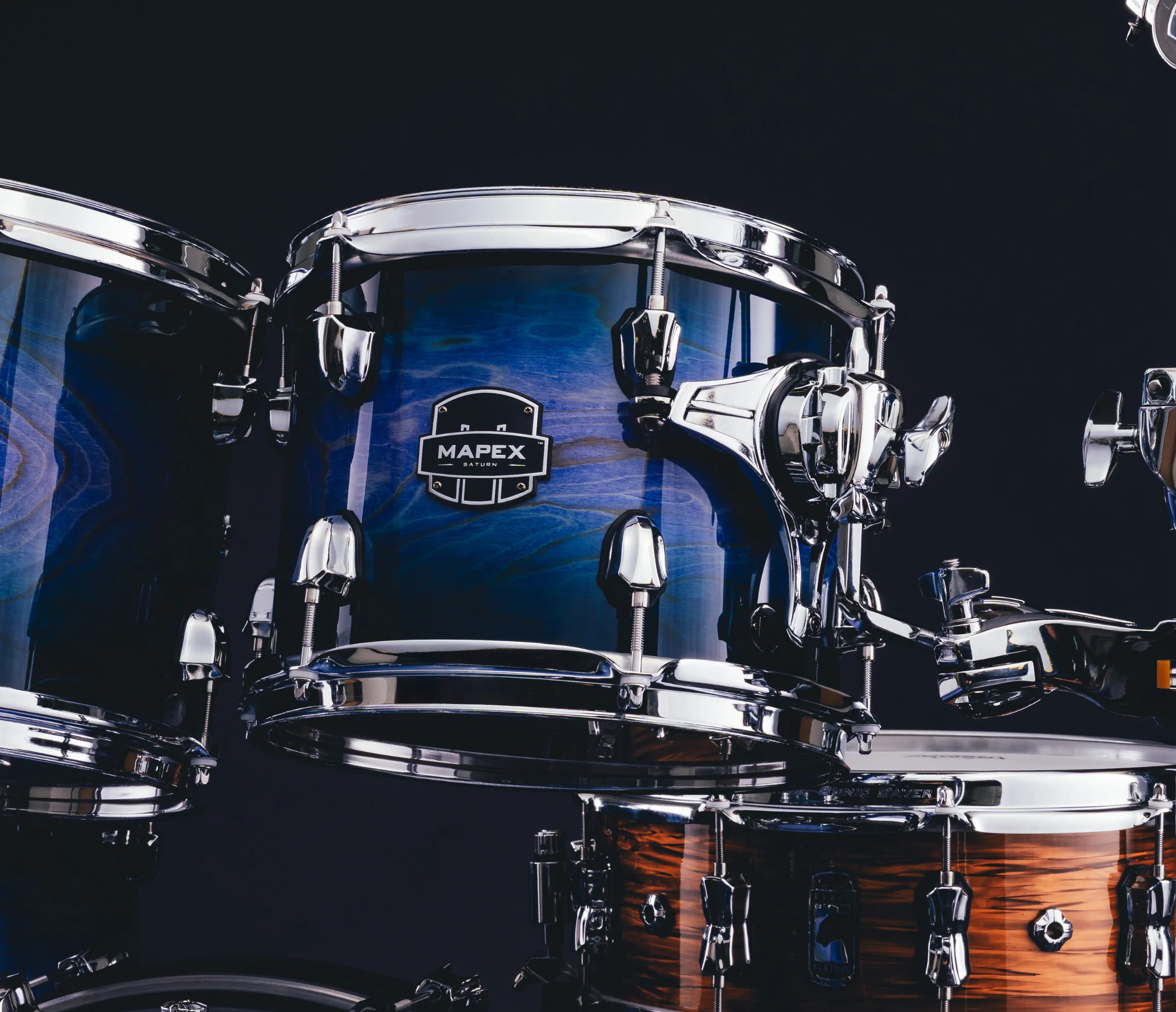 Mapex Saturn VI 22" 5-Piece Studioease Shell Pack in Cobalt Burst - Image 4