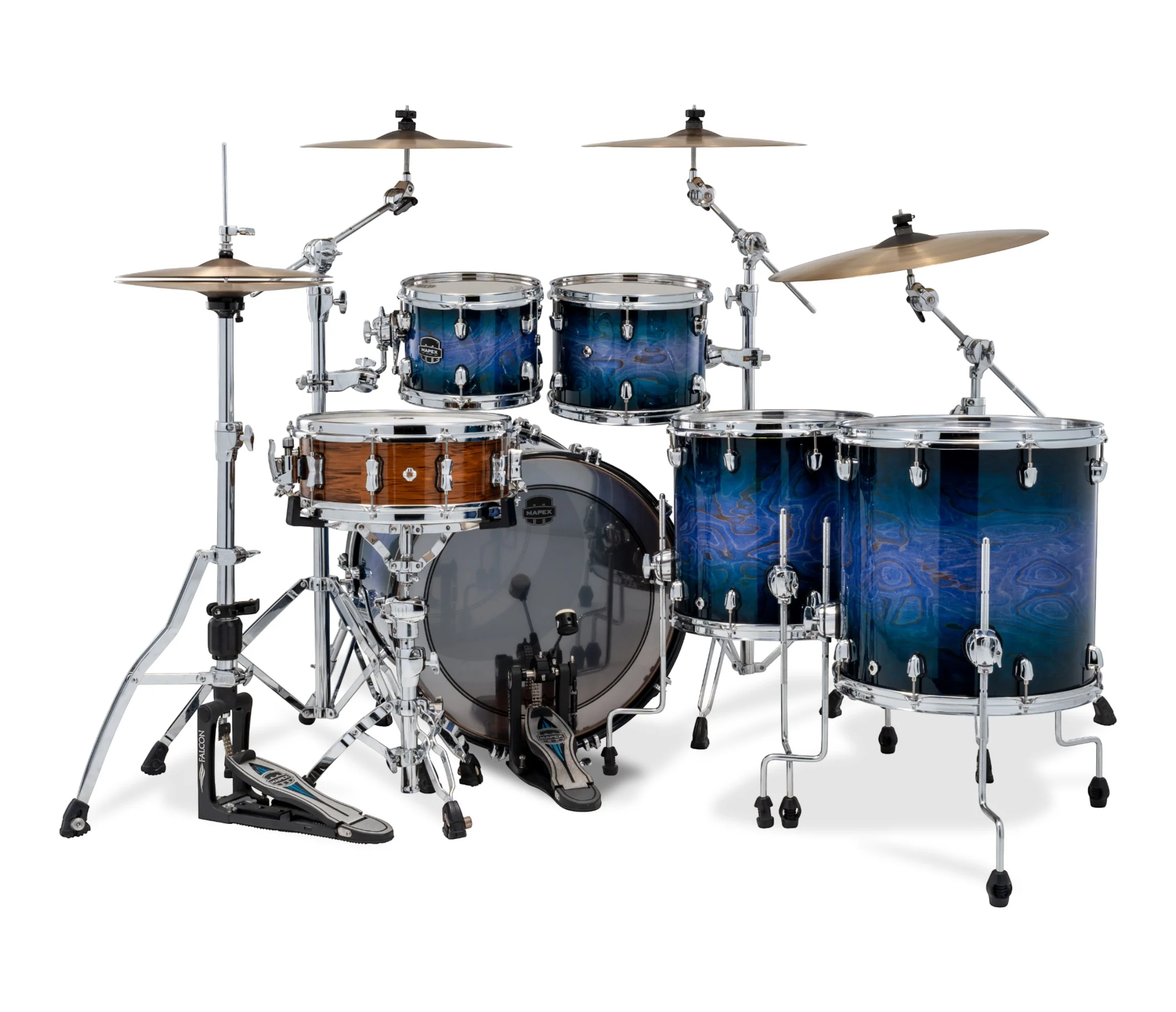 Mapex Saturn VI 22" 5-Piece Studioease Shell Pack in Cobalt Burst - Image 3