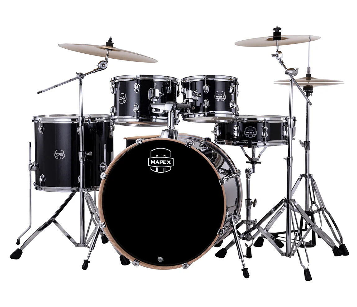 Mapex Venus Rock Complete Drum Kit in Black Galaxy Sparkle - Image 2