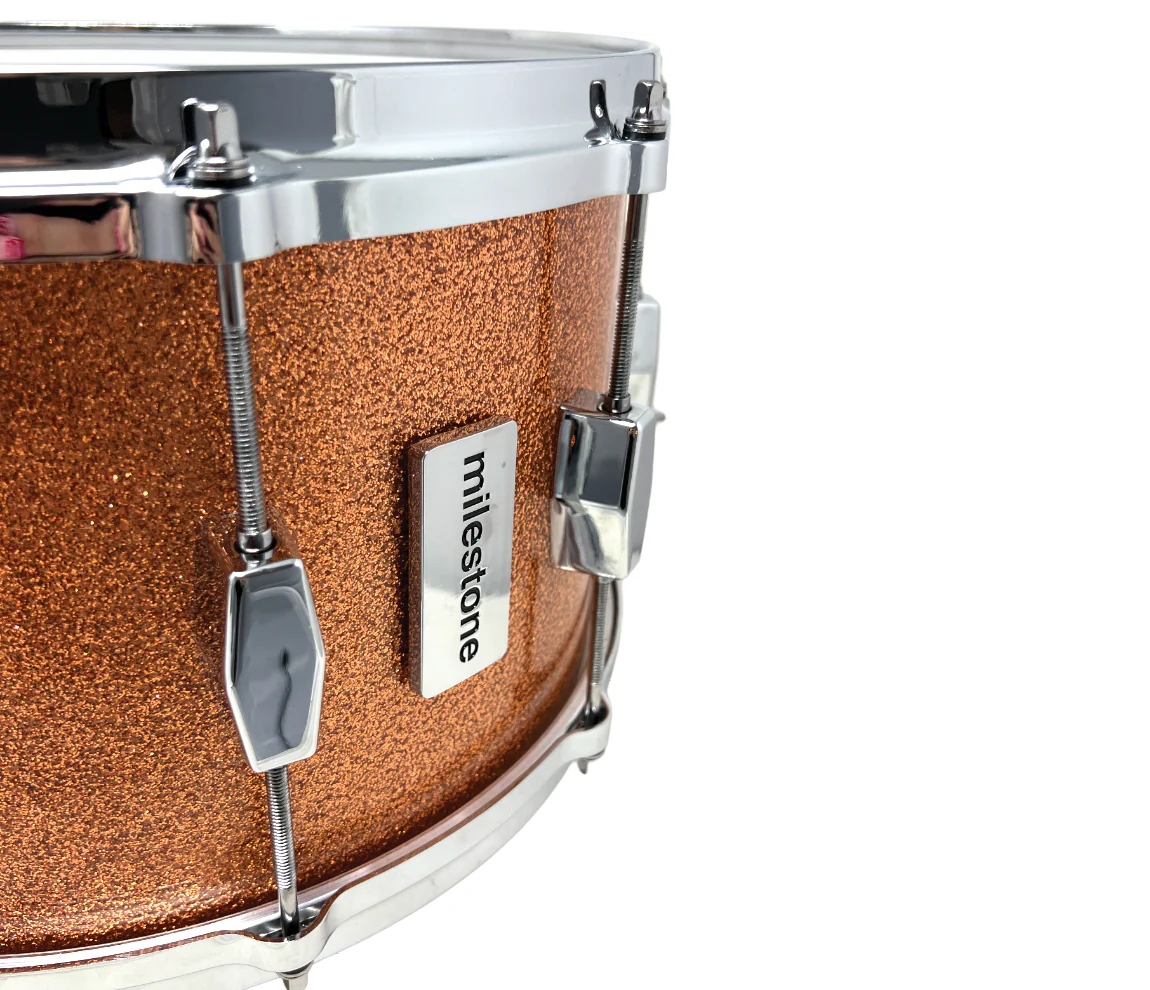 Milestone Founder's Model 14" x 8" Snare Drum in Copper Sparkle - Image 5