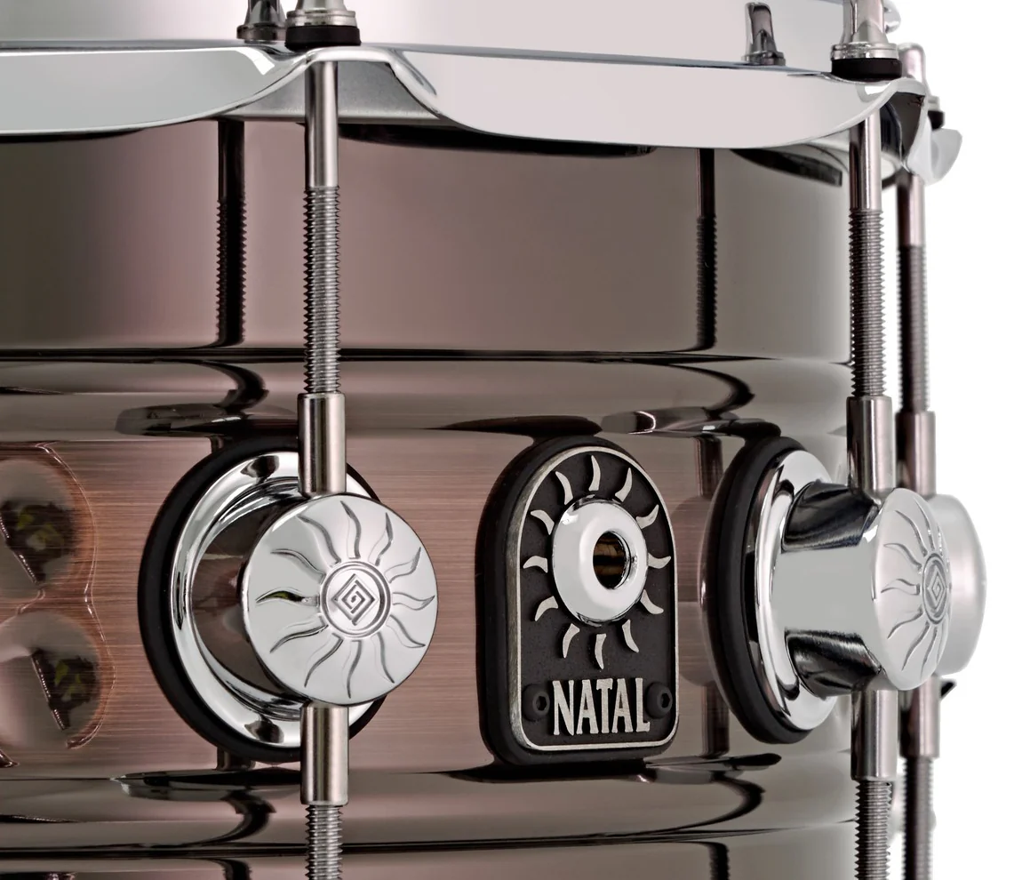 Natal 13" x 7" Beaded/Hammered Steel Snare Drum - Image 2
