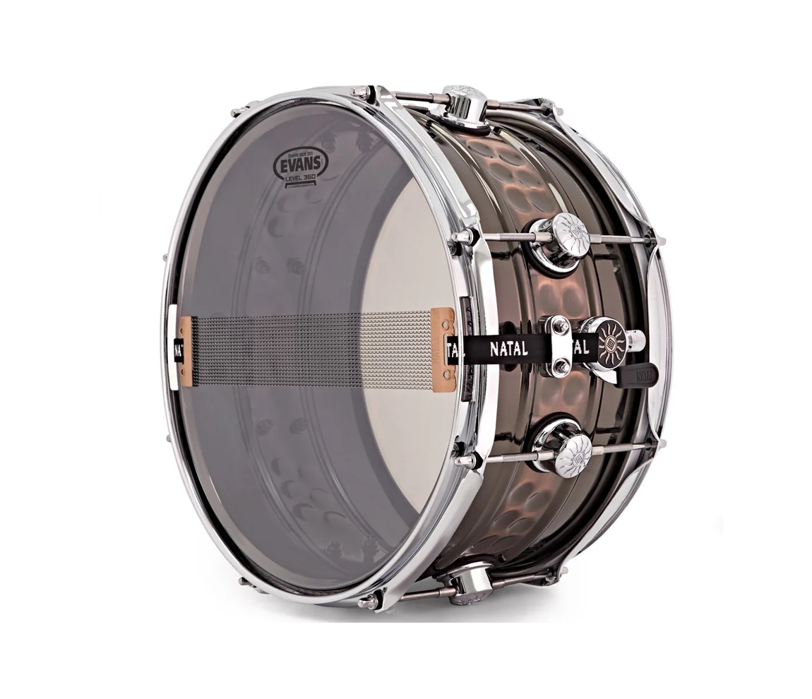 Natal 13" x 7" Beaded/Hammered Steel Snare Drum - Image 5