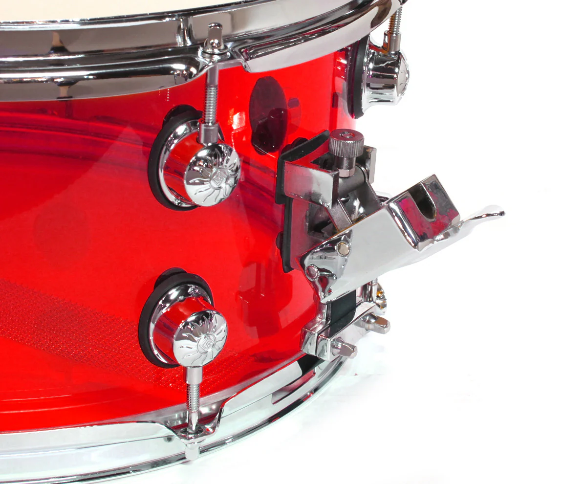 Natal Arcadia 14" x 5.5" Arcadia Acrylic Snare Drum in Transparent Red - Image 4