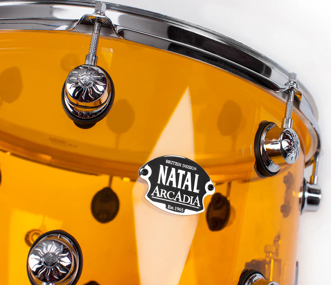 Natal Arcadia Acrylic 4-Piece Shell Pack in Transparent Orange Acrylic Finish - Image 3