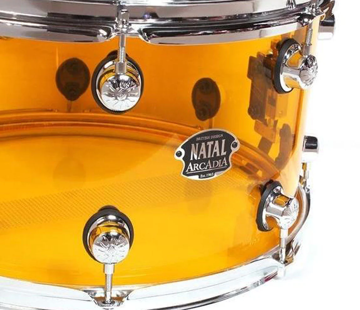 Natal Arcadia Acrylic 4-Piece Shell Pack in Transparent Orange Acrylic Finish - Image 4