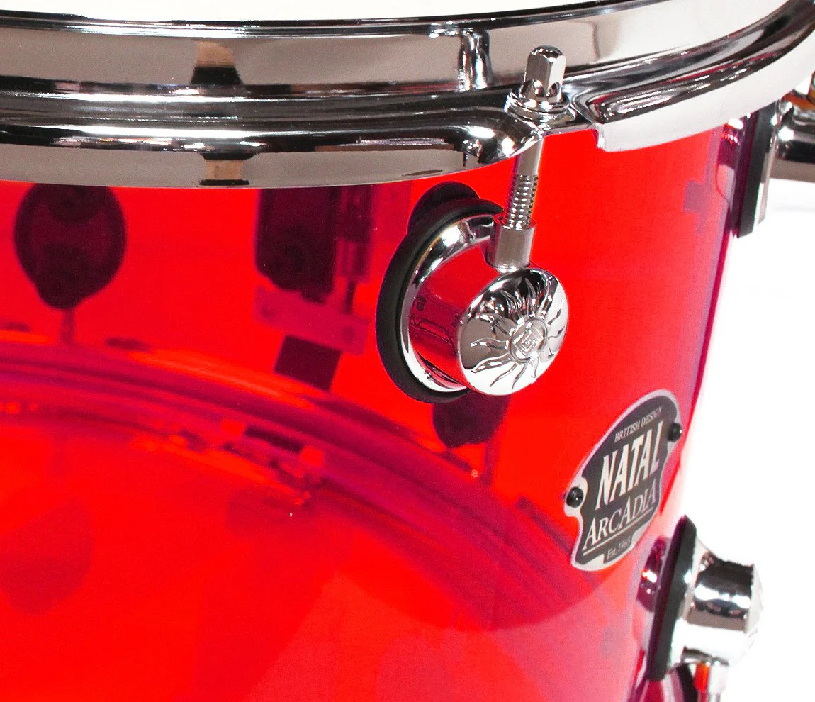 Natal Arcadia Arcylic 4-Piece Shell Pack in Transparent Red Acrylic Finish - Image 3