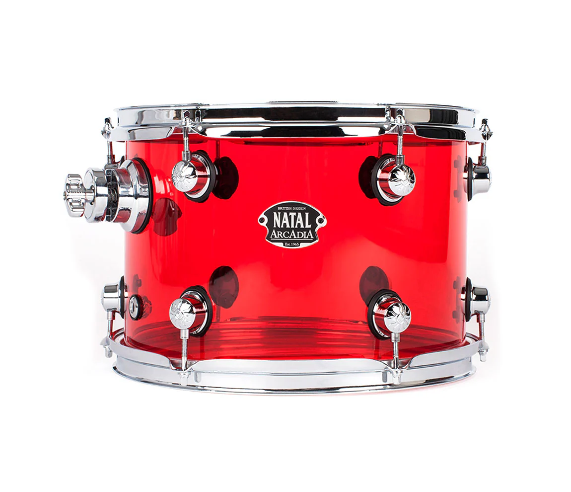 Natal Arcadia Arcylic 3-Piece Shell Pack in Transparent Red Acrylic Finish - Image 4