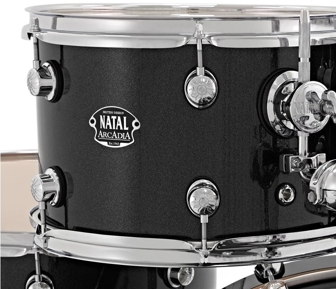 Natal Arcadia Birch F20 5-piece Drumkit inc. Hardware in Black Sparkle - Image 3