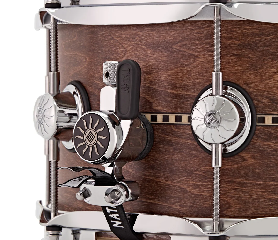 Natal Cafe Racer 13" x 6.5" Tulipwood Snare Drum with Satin Inlay - Image 4