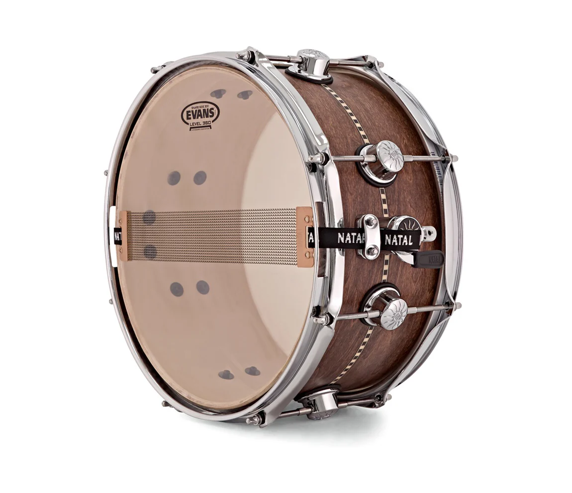 Natal Cafe Racer 13" x 6.5" Tulipwood Snare Drum with Satin Inlay - Image 5