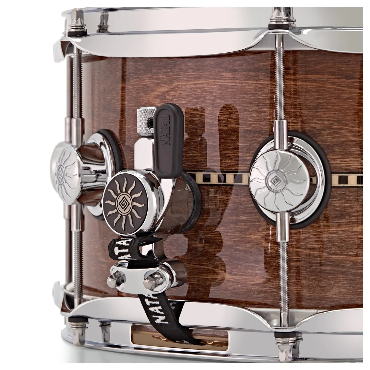 Natal Cafe Racer 14" x 6.5" Tulipwood Snare Drum with Gloss Inlay - Image 4