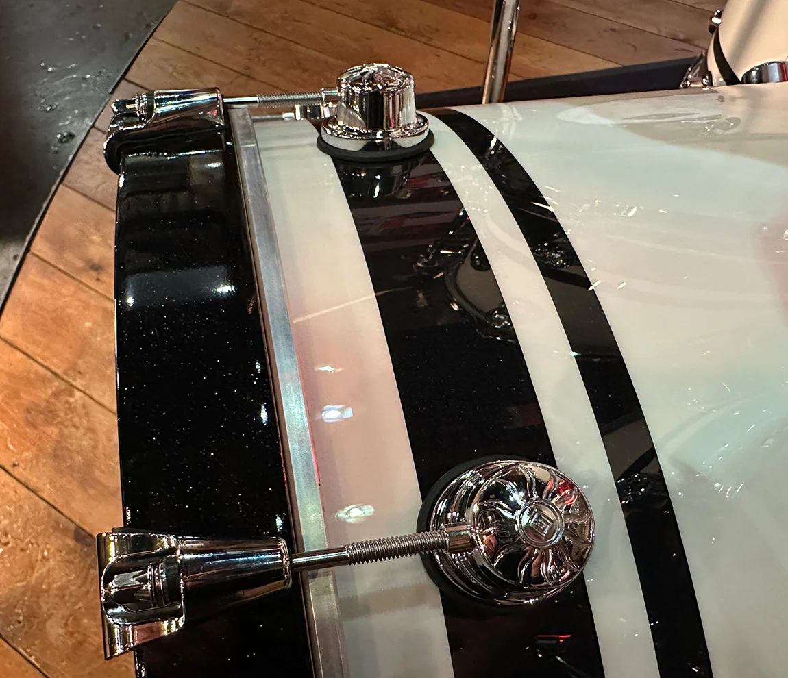 Natal Cafe Racer 4-Piece US Fusion 22" Shell Pack in Piano White & Black Sparkle Double Split Lacquer - Image 10