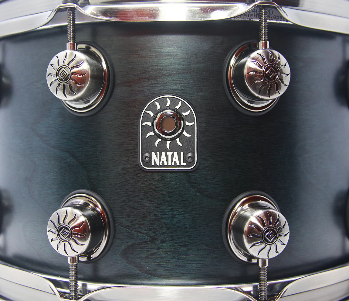 Natal Originals 14" x 5.5" Walnut Snare Drum in Cerulean Blue - Image 7