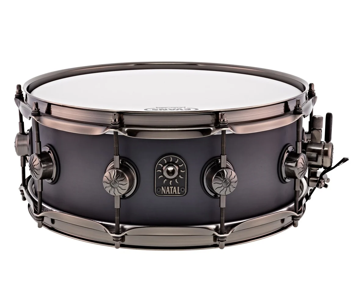 Natal Originals Walnut Maple 14" x 5.5" Snare in Pewter Grain