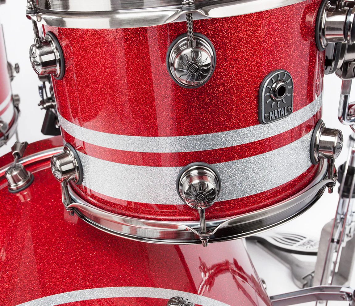 Natal "The Originals" 4-Piece Birch Rock Shell Pack in Red Sparkle/Silver Sparkle Split Lacquer - Image 2