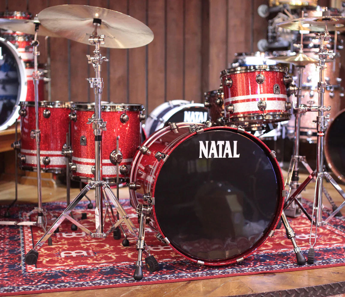 Natal "The Originals" 4-Piece Birch Rock Shell Pack in Red Sparkle/Silver Sparkle Split Lacquer - Image 3