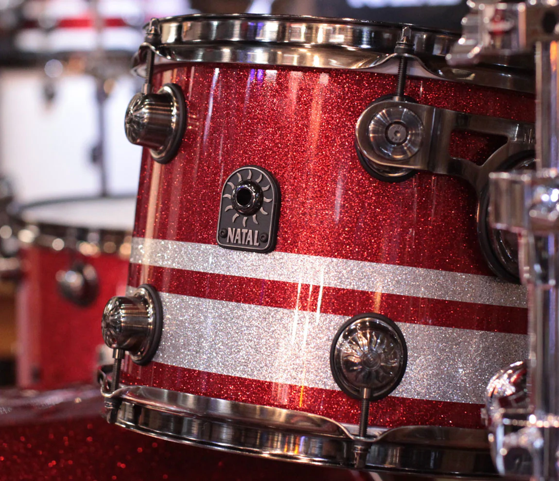 Natal "The Originals" 4-Piece Birch Rock Shell Pack in Red Sparkle/Silver Sparkle Split Lacquer - Image 5