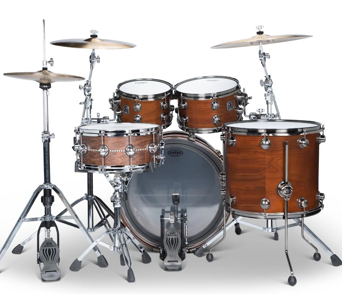 Natal 'The Originals' Walnut Traditional Jazz 18" Shell Pack in Natural Walnut w/ Brushed Nickel Hardware - Image 4