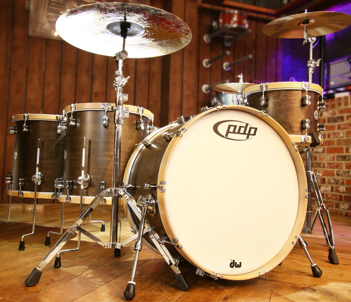 PDP Concept Classic Maple 4-Piece Shell Pack - Walnut Stain with Natural Hoops - Image 6