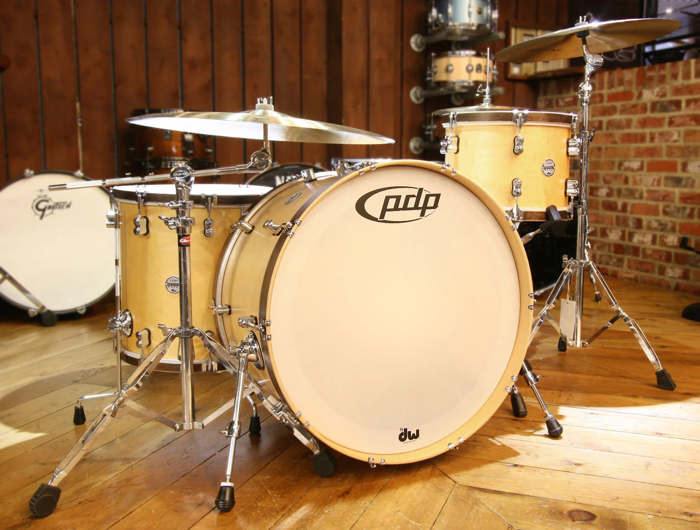 PDP Concept Classic Maple 3-Piece 24" Shell Pack - Maple with Walnut Stain Hoops - Image 5