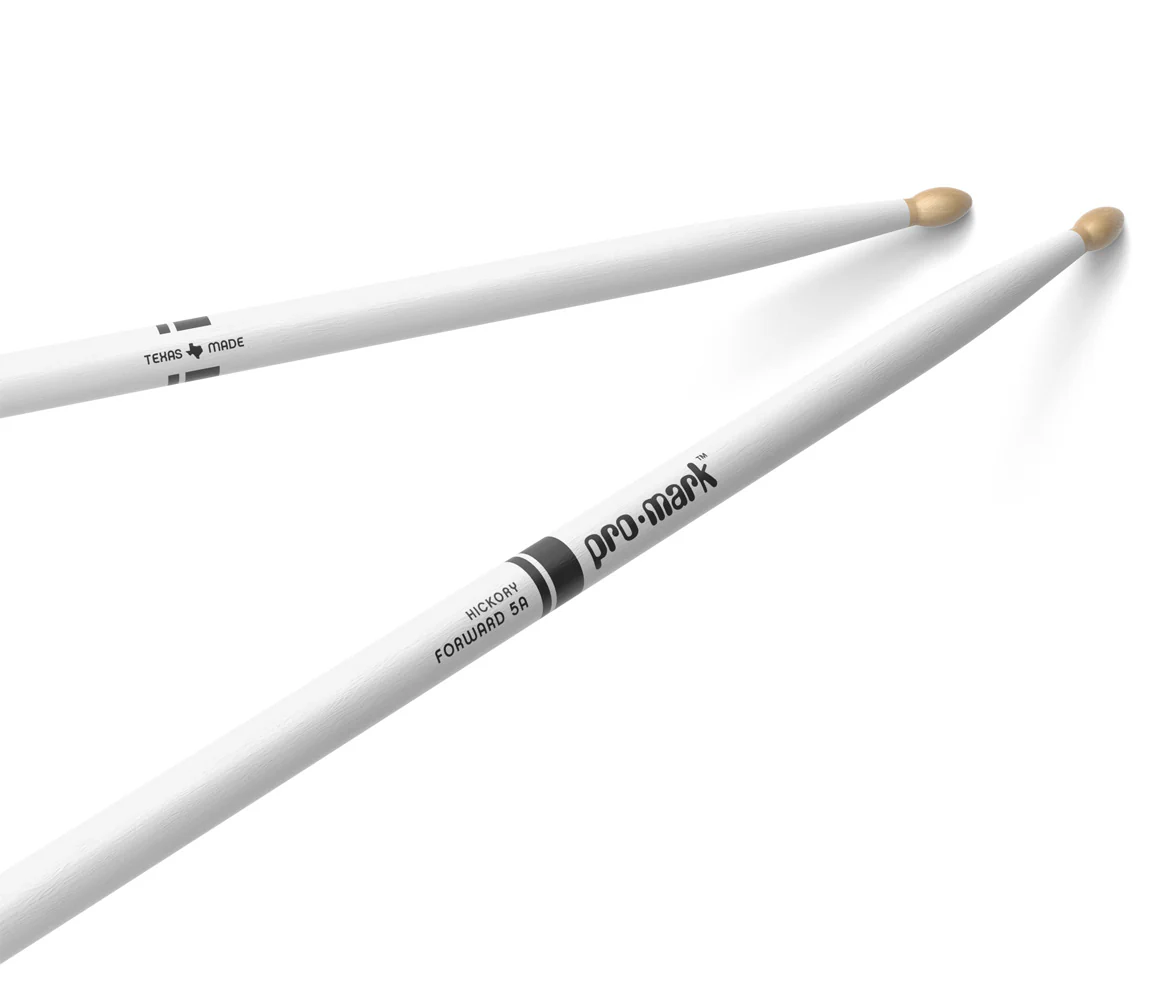 ProMark Classic Forward 5A Painted White Hickory Drumstick, Oval Wood Tip