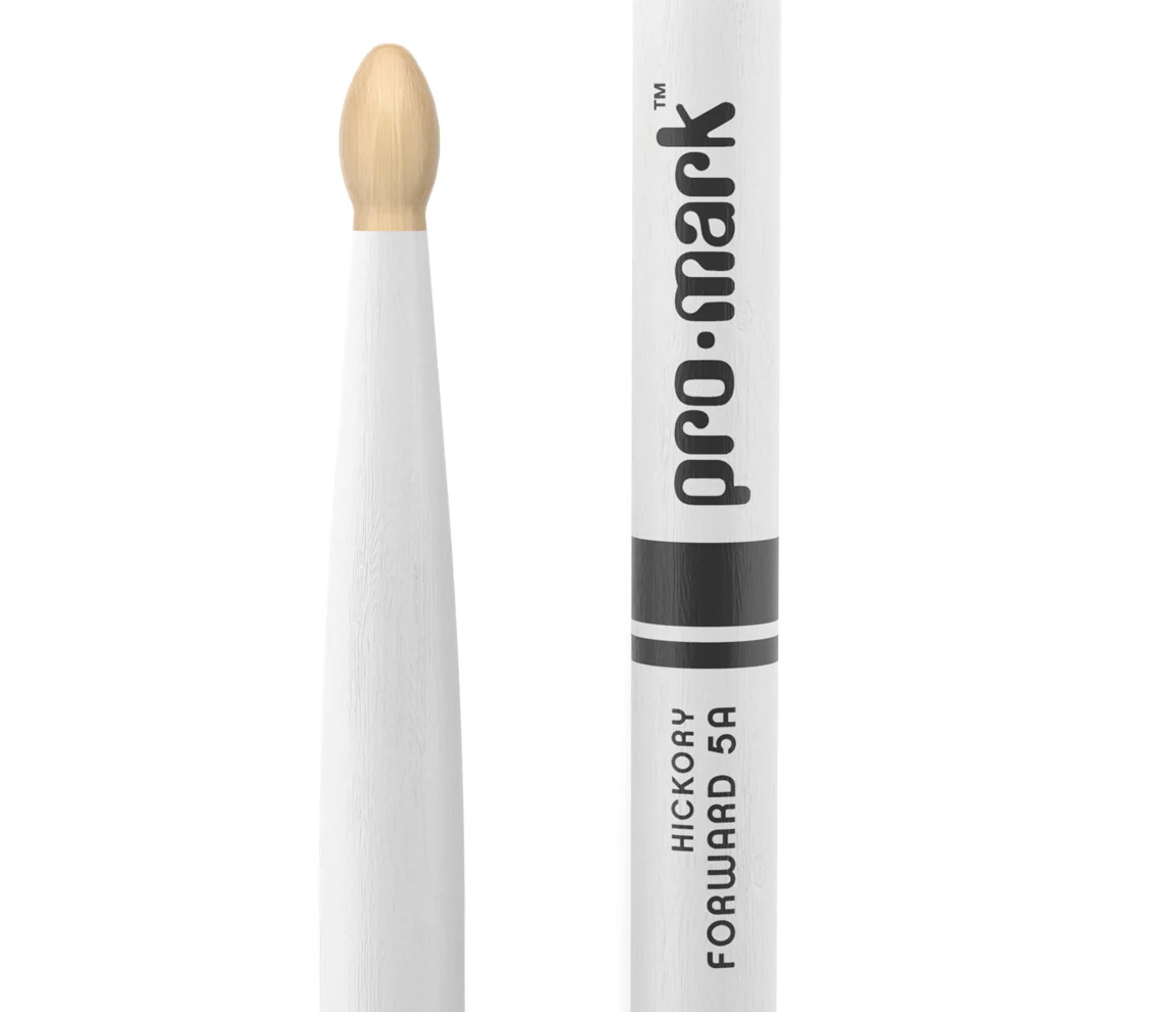 ProMark Classic Forward 5A Painted White Hickory Drumstick, Oval Wood Tip - Image 2