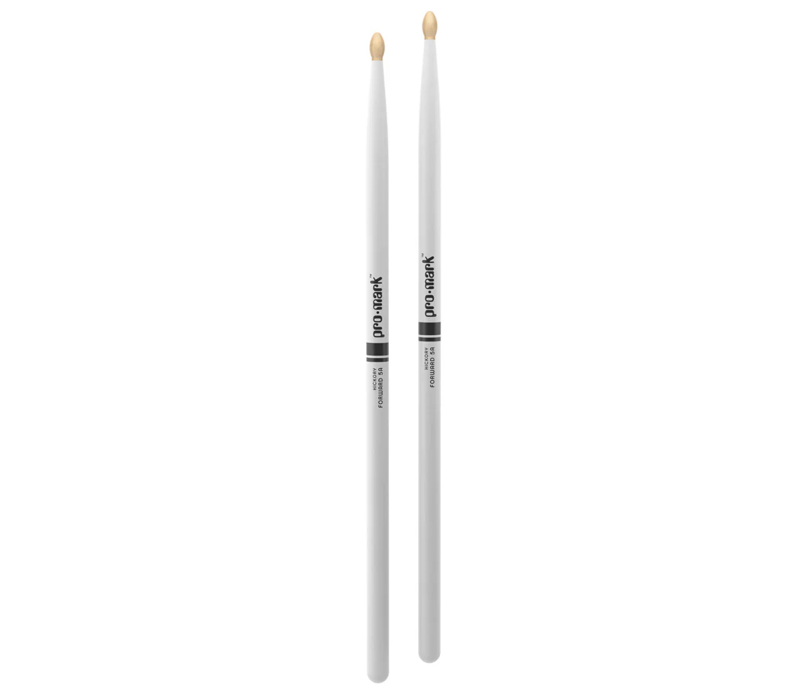 ProMark Classic Forward 5A Painted White Hickory Drumstick, Oval Wood Tip - Image 3