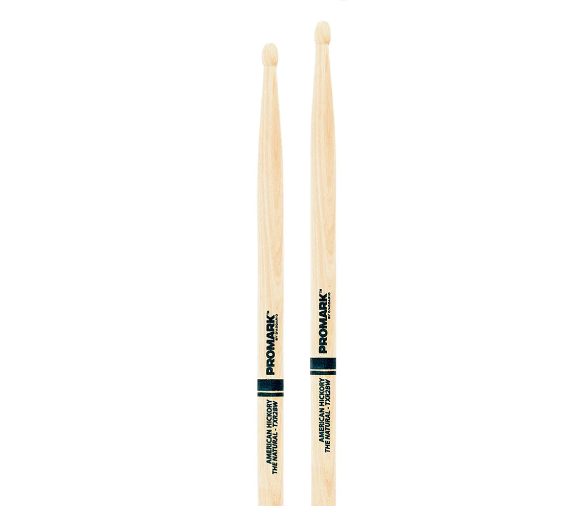 Promark Hickory 2B "The Natural" Wood Tip Drumsticks - Image 2