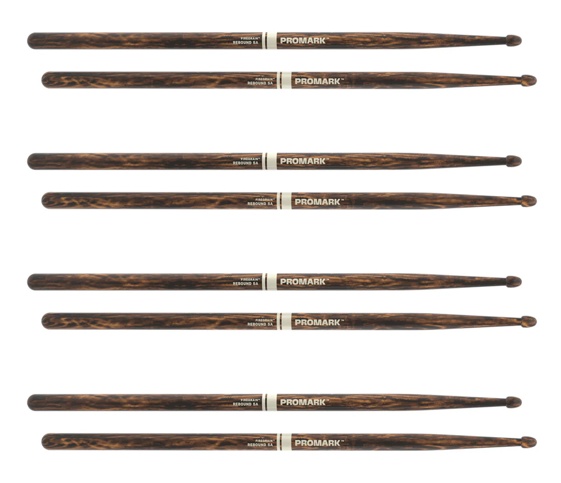 ProMark Rebound 5A FireGrain Hickory Drumstick, Acorn Wood Tip, 4-Pack - Image 2