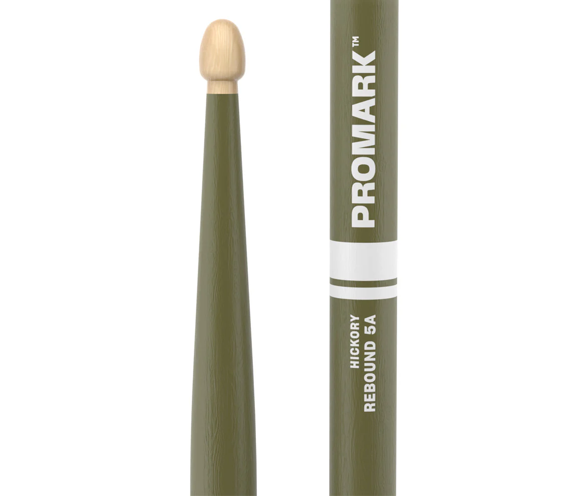 ProMark Rebound 5A Painted Green Hickory Drumstick, Acorn Wood Tip - Image 2