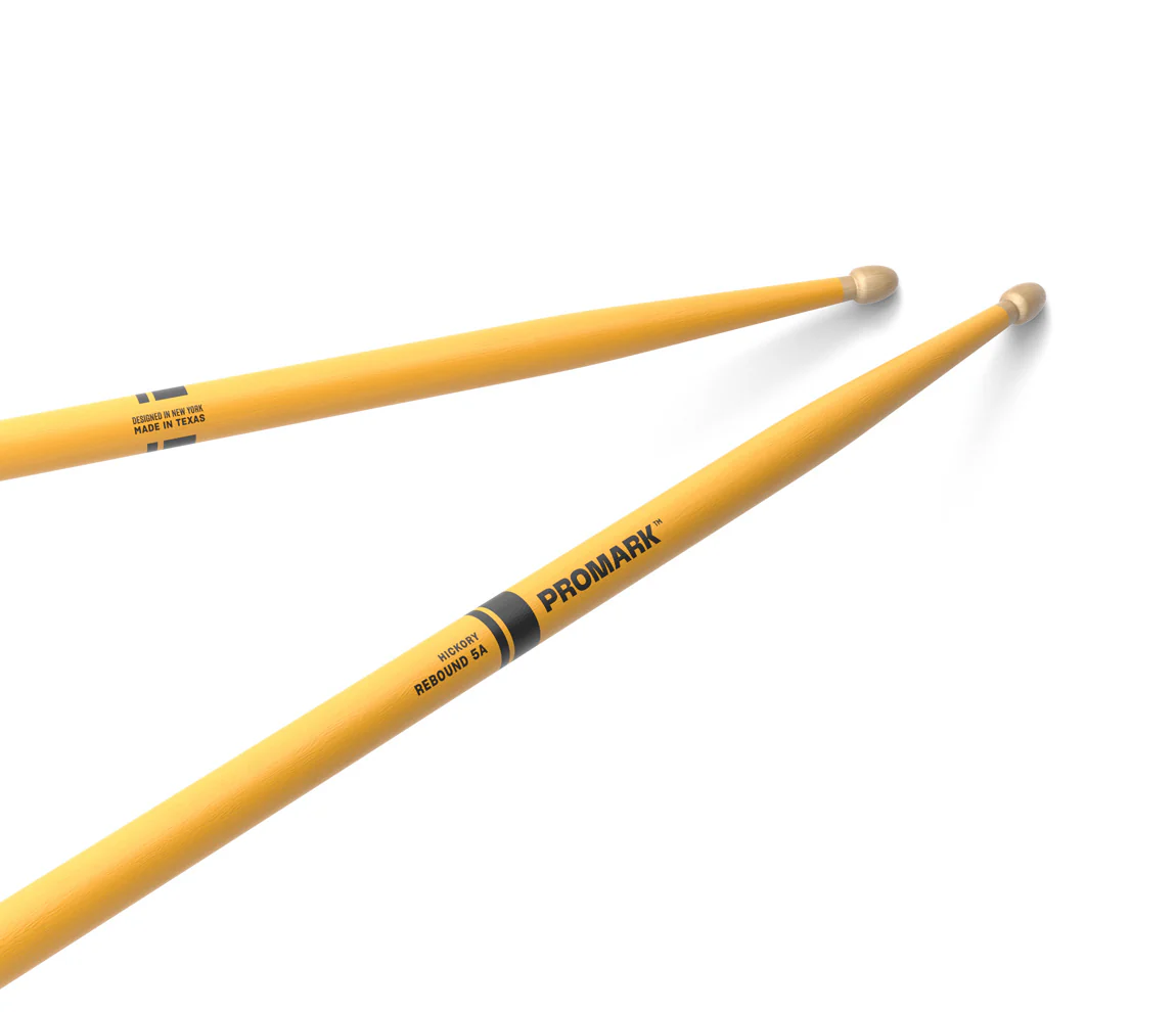 ProMark Rebound 5A Painted Yellow Hickory Drumstick, Acorn Wood Tip