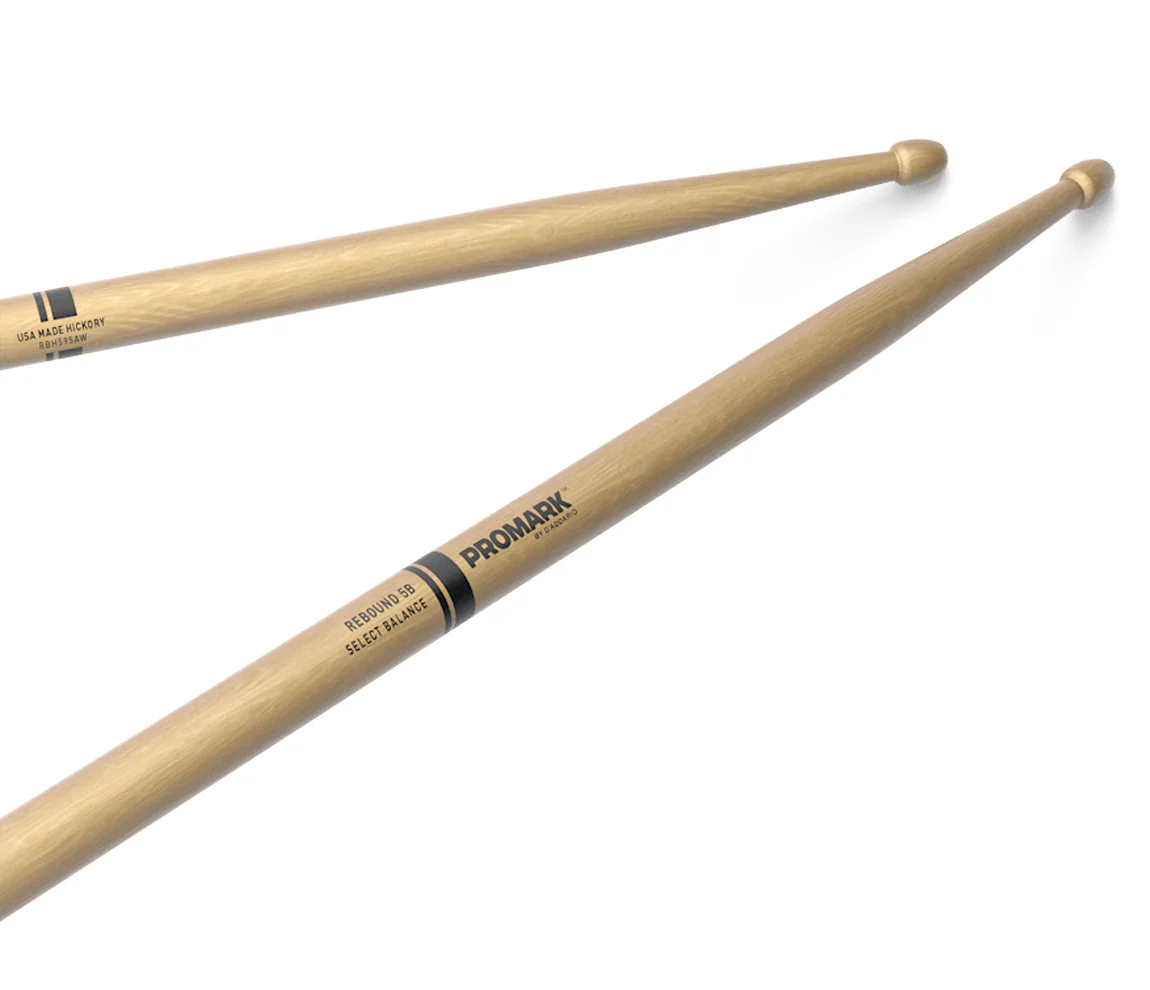 Promark Rebound 5B Hickory Acorn Wood Tip Drumsticks - Image 4