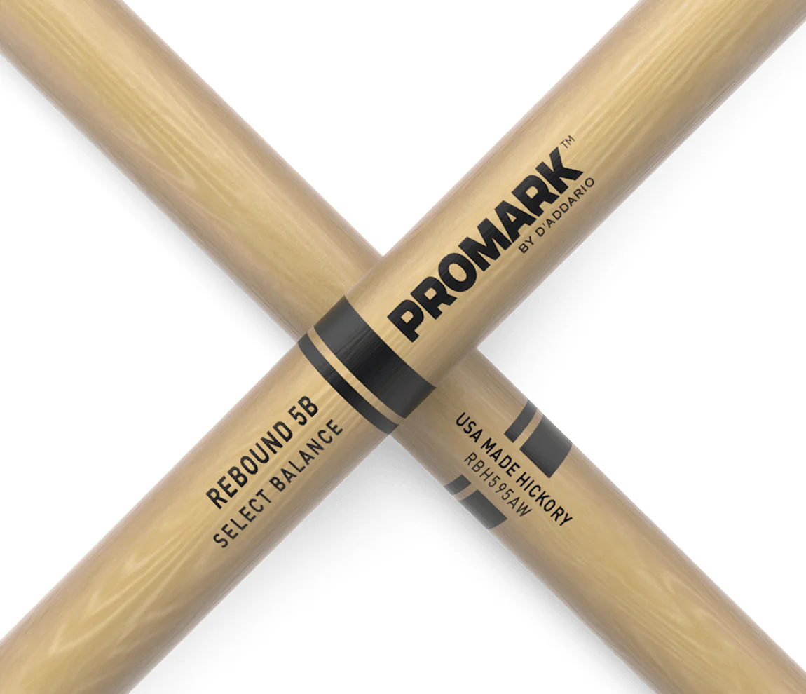 Promark Rebound 5B Hickory Acorn Wood Tip Drumsticks - Image 5
