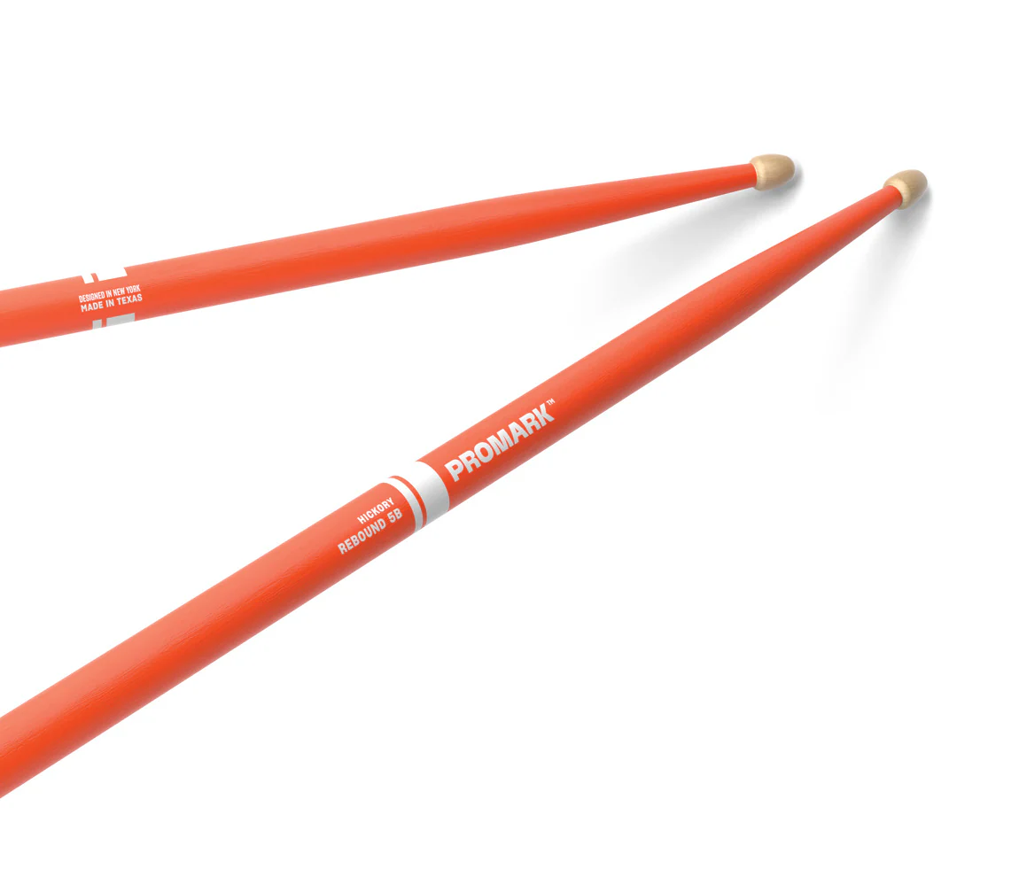 ProMark Rebound 5B Painted Orange Hickory Drumstick, Acorn Wood Tip